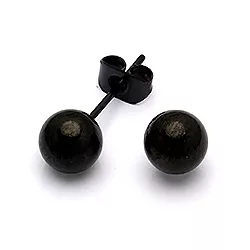 6 mm kule øredobber i svart stål