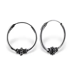 16 mm Bali creol i oksidert sterlingsølv