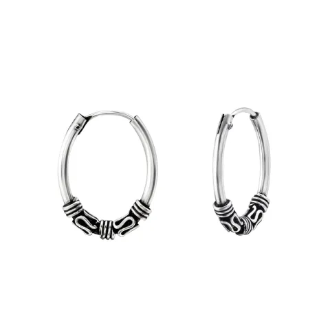 16,5 mm bali creol i oksidert sterlingsølv