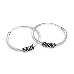 20 mm Bali creol i oksidert sterlingsølv