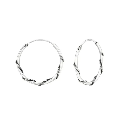 20 mm Bali creol i oksidert sterlingsølv