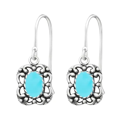 Abstrakt øredobber i oksidert sterlingsølv