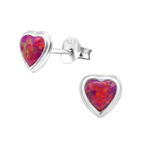 Opal  øredobber i sølv