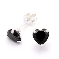 Hjerte zirkon øredobber i sølv