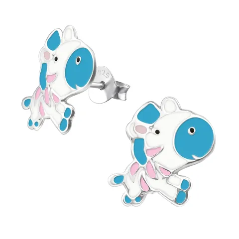 Zebra øredobber i sølv