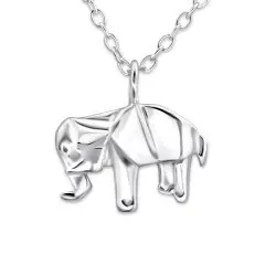 Elefant halskjede med anheng i sølv med elefant i sølv