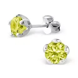 5 mm runde gul øredobber i sølv