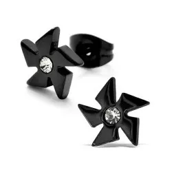 Kastestjerne øredobber i svart stål