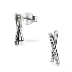 øredobber i oksidert sterlingsølv