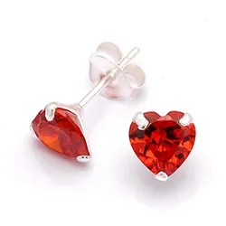 Oransje zirkon ørestikker i sølv