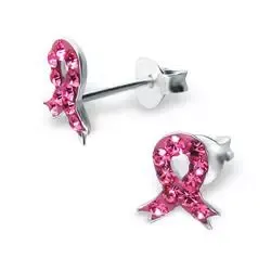 Sløyfe krystall øredobber i sølv