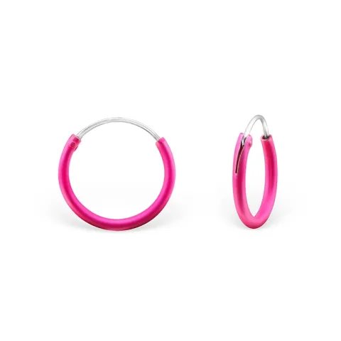 12 mm rosa creol i sølv