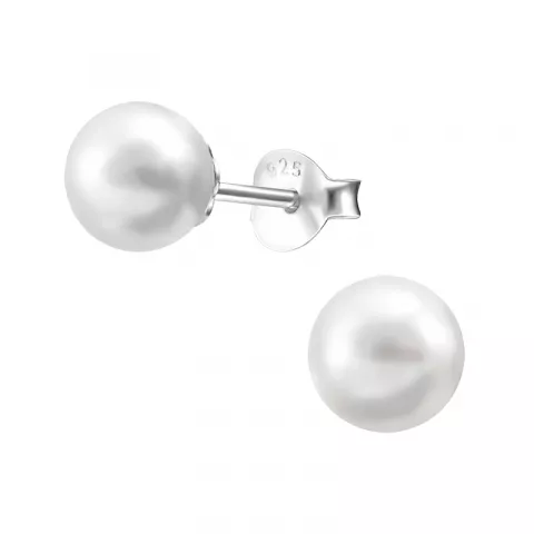 6 mm perle ørestikker i sølv