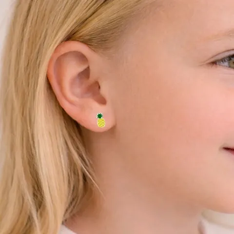 ananas øredobber i sølv - Little Ones