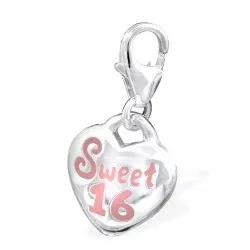 Sweet 16 charms anheng i sølv 