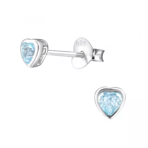 Hjerte lyseblå topas øredobber i sølv