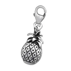 Ananas charm i oksidert sterlingsølv