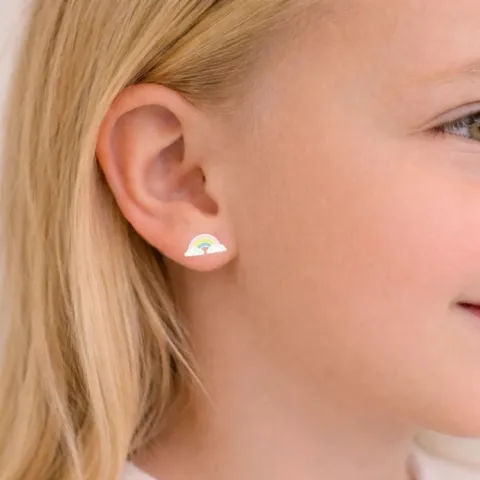 regnbue ørestikker i sølv - Little Ones