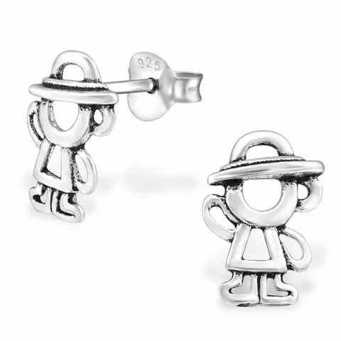 jente øredobber i sølv