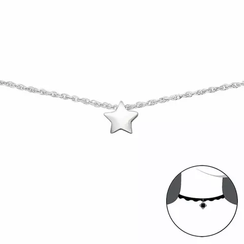 stjerne halskjede i sølv med anheng i sølv