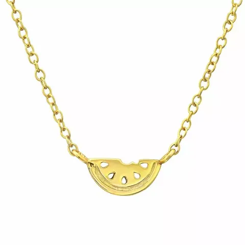 vannmelon halskjede i forgylt sølv