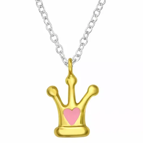 halskjede i sølv med anheng i forgylt sølv