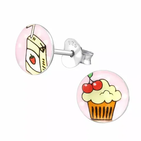 cup cake øredobber i sølv