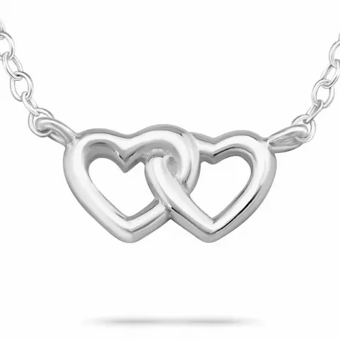 Elegant halskjede i sølv med hjerteanheng i sølv