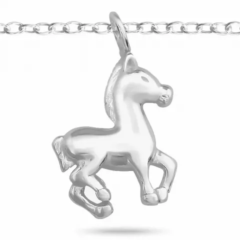 Lille hester armbånd i sølv med hest i sølv