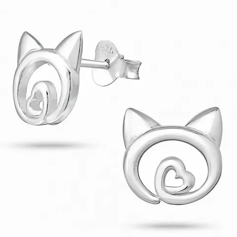 katt øredobber i sølv