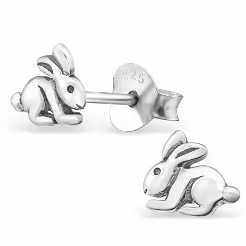 Liten kanin øredobber i sølv