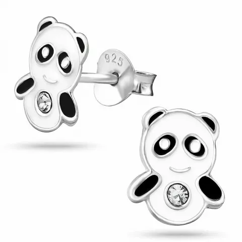panda sølvøredobb i sølv