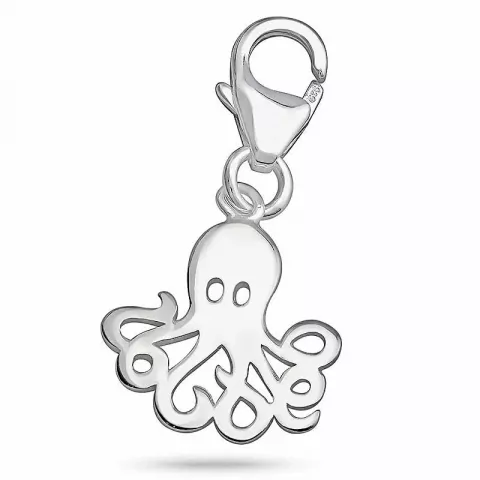 blekksprut charm i sølv 