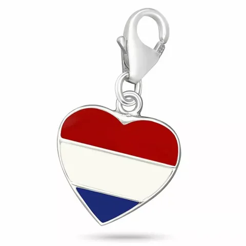 flagg charm i sølv