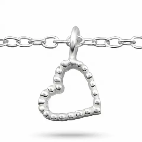 Hjerte ankelkjede i sølv med hjerteanheng i sølv