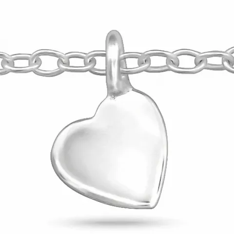 Lille hjerte ankelkjede i sølv med hjerteanheng i sølv