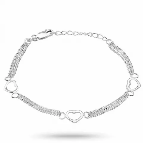 Elegant hjerte armbånd i sølv med hjerteanheng i sølv