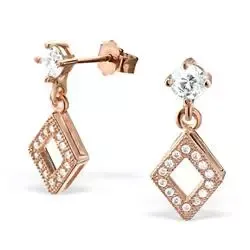 Firkantet øredobber i rosabelagt sølv