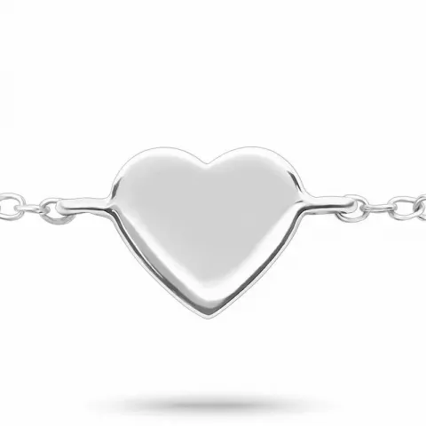 Billig hjerte armbånd i sølv med hjerteanheng i sølv