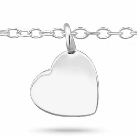 Lille hjerte armbånd i sølv med hjerteanheng i sølv