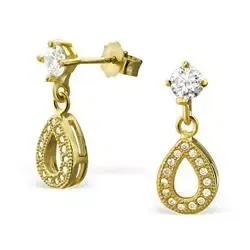 Dråpe øredobber i forgylt sølv