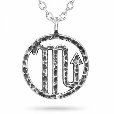 Stjernetegn skorpionen halskjede i sølv med anheng i sølv