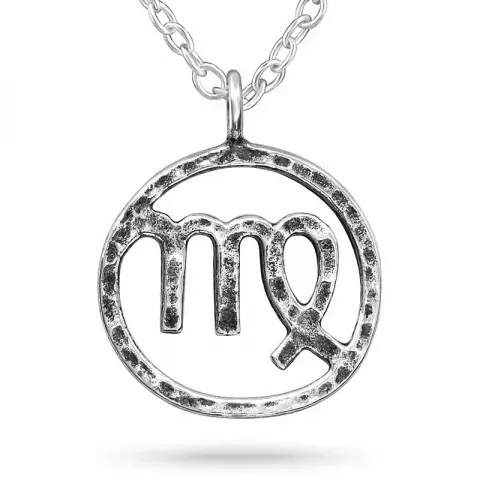 Stjernetegn jomfruen halskjede i sølv med anheng i sølv