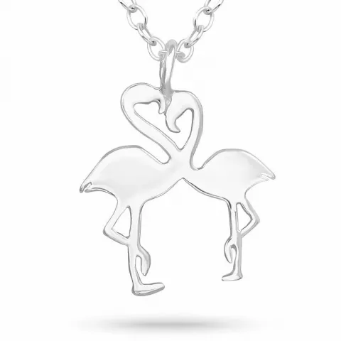 Flamingo halskjede i sølv med anheng i sølv