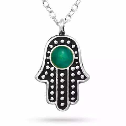 stemning hamsas hånd halskjede i sølv med anheng i sølv