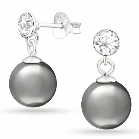 Lange perle øredobber i sølv