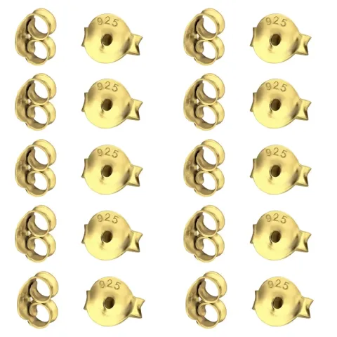 10 par butterflies i forgylt sølv