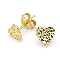 Hjerte øredobber i forgylt sølv