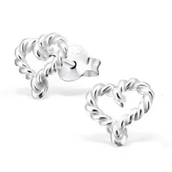 Hjerte øredobber i sølv