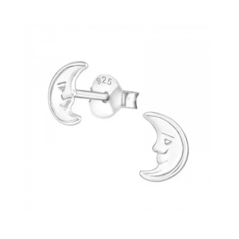 Liten måne øredobber i sølv